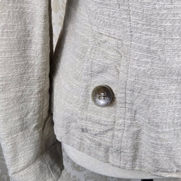 Weekend by Max Mara Size 10 Cream Colored 3 Button Blazer Linen Cotton Blend - Picture 5 of 16